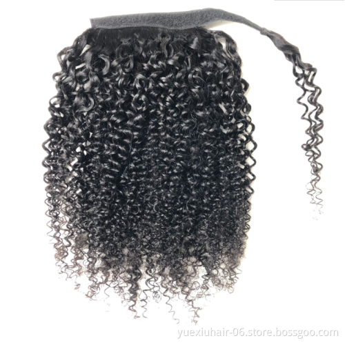 Wrap Around Ponytail 100% Virgin Human Hair Silky Straight, Remy Brazilian Human Hair Drawstring Ponytails